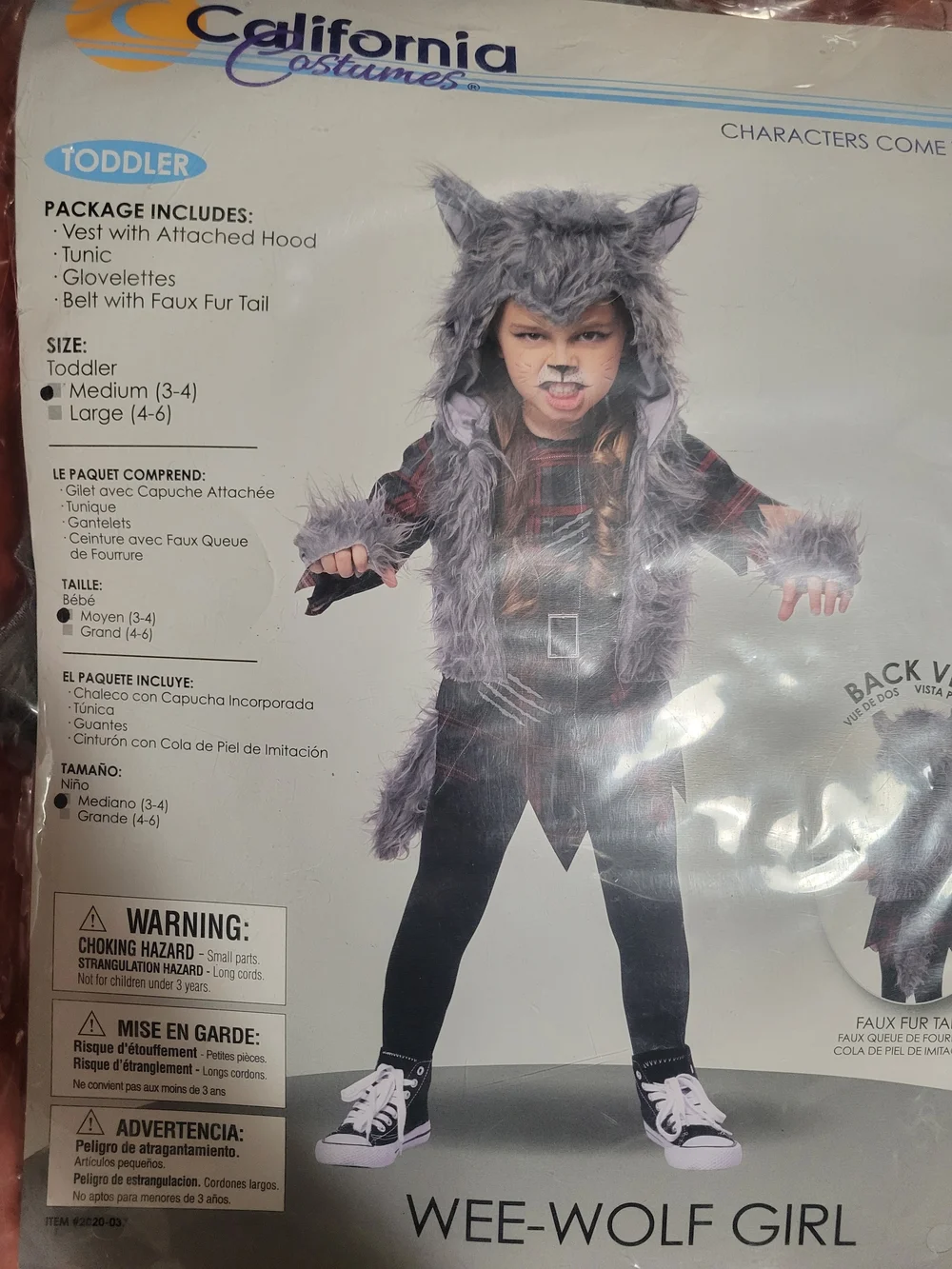 California Costumes Wee-Wolf Girl Toddler Costume - Gray and Black